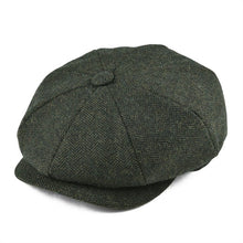 Charger l&#39;image dans la galerie, BOTVELA Wool Tweed Newsboy Cap Herringbone Men Women Gatsby Retro Hat Driver Flat Cap Black Brown Green Navy Blue 005
