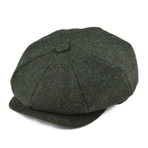 BOTVELA Wool Tweed Newsboy Cap Herringbone Men Women Gatsby Retro Hat Driver Flat Cap Black Brown Green Navy Blue 005