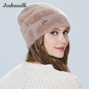 Joshuasilk  winter woman hat Faux fur and angora rabbits Soft and delicate Pendant decoration fashion For Girls