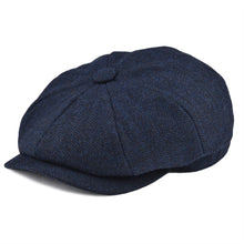 Charger l&#39;image dans la galerie, BOTVELA Wool Tweed Newsboy Cap Herringbone Men Women Gatsby Retro Hat Driver Flat Cap Black Brown Green Navy Blue 005
